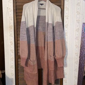 Who What Wear striped open cardigan